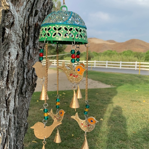 Bohemian Gypsy Metal Bird Carrousel Wind Chime - Picture 5 of 8